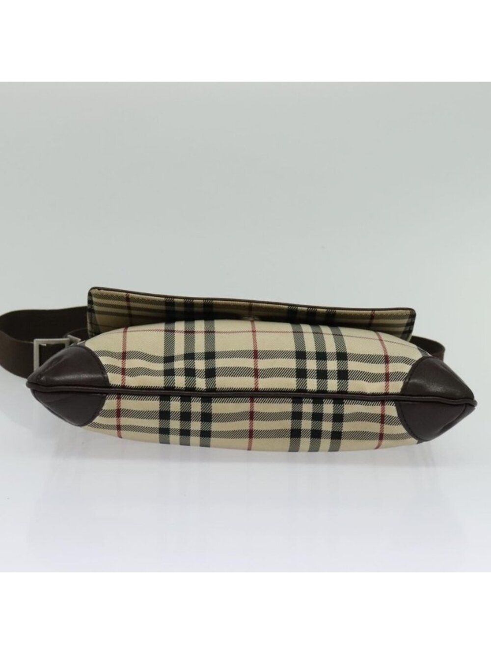 Authentic BURBERRY Nova Check Shoulder Bag Nylon Beige Silver - Picture 16 of 16